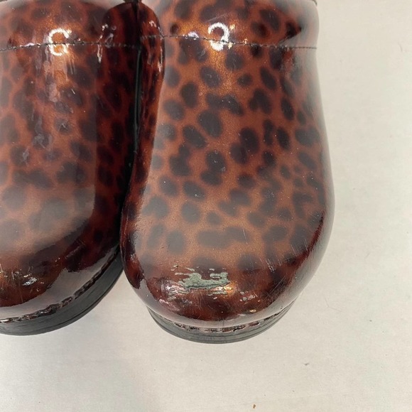 Dansko Tortoise Patent Clogs - Picture 3 of 9